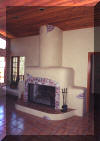 brick fireplace